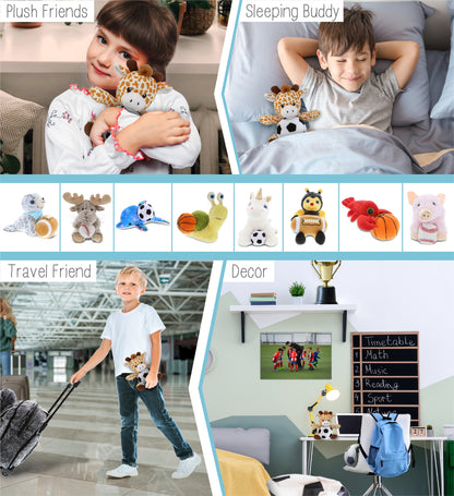 6" PLUSH - GIRAFFE WITH SOCCER PLUSH