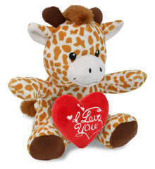 PLUSH I LOVE YOU RED HEART - 6" PLUSH - GIRAFFE