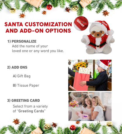 6" PLUSH - SLOTH WITH SANTA DRESS UP