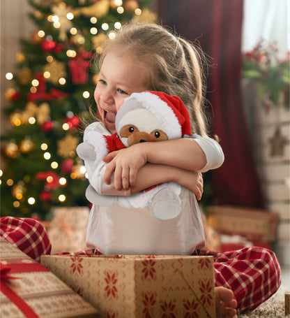 6" PLUSH - SLOTH WITH SANTA DRESS UP