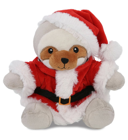 6" PLUSH - SLOTH WITH SANTA DRESS UP