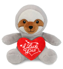 PLUSH I LOVE YOU RED HEART - 6" PLUSH - SLOTH