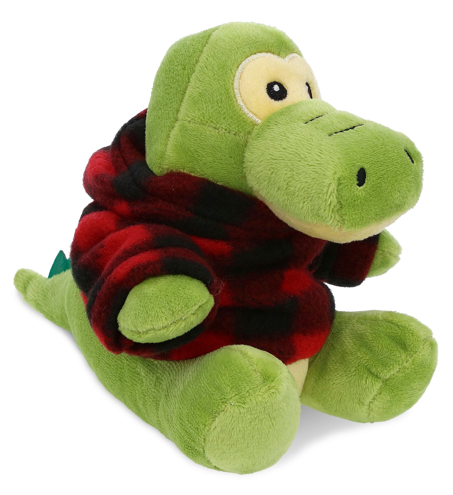 6" PLUSH - GATOR WITH RED PLAID HOODIE