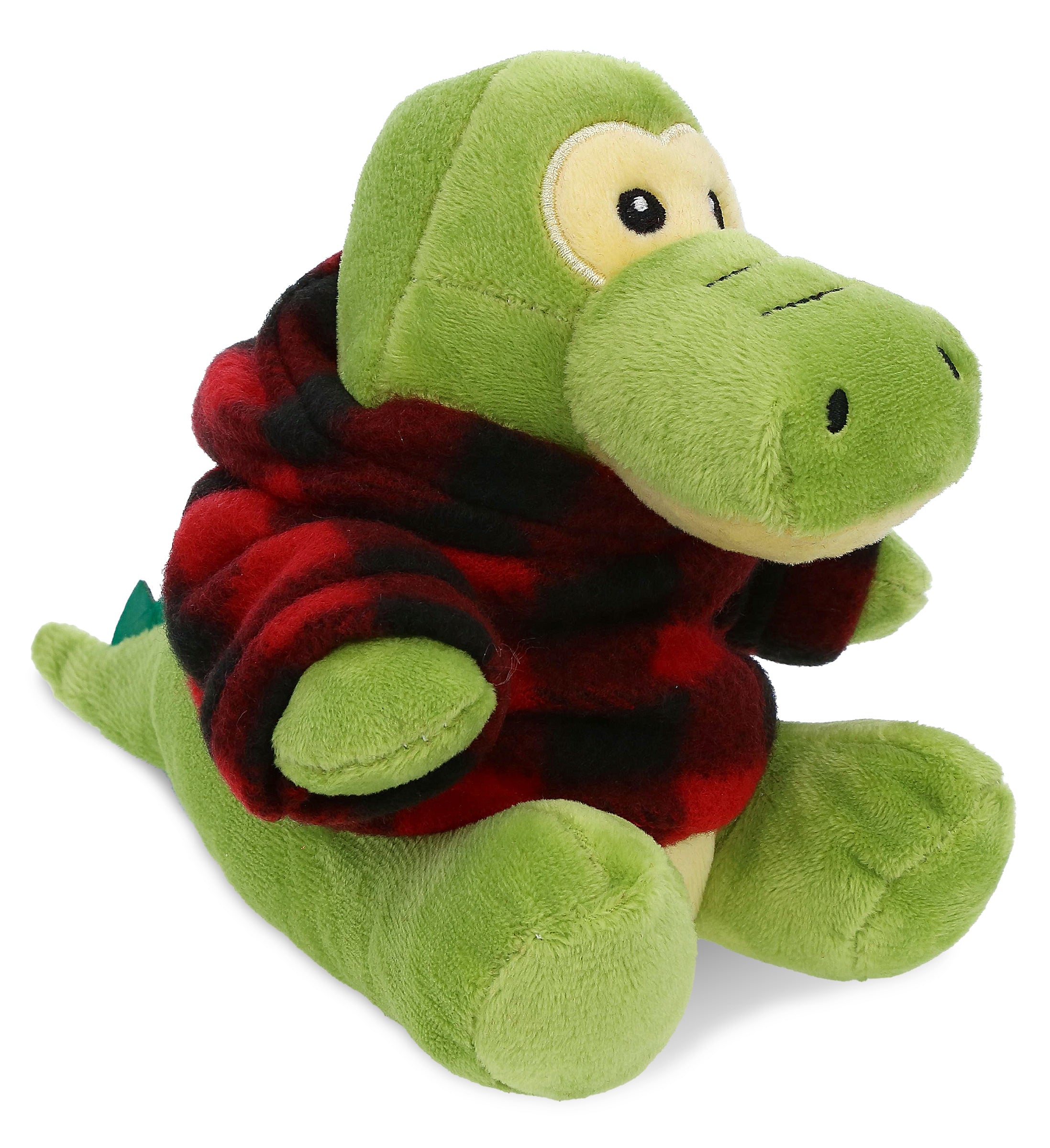 6" PLUSH - GATOR WITH RED PLAID HOODIE