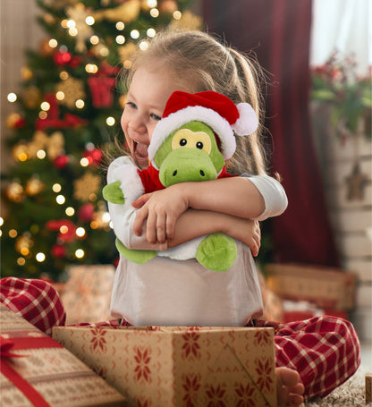 6" PLUSH - GATOR WITH SANTA DRESS UP