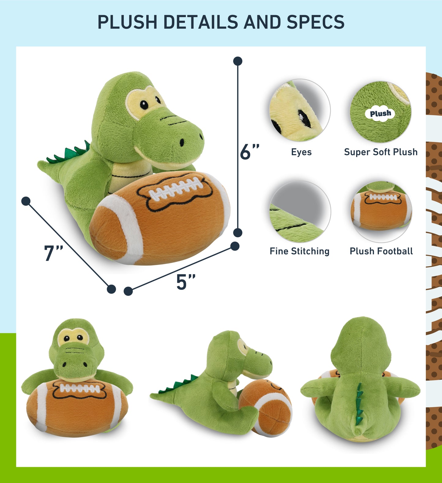 6" PLUSH - GATOR WITH FOOTBALL PLUSH