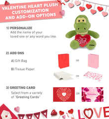 PLUSH I LOVE YOU RED HEART - 6" PLUSH - GATOR