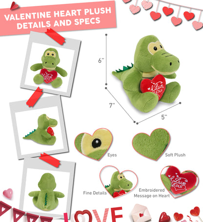 PLUSH I LOVE YOU RED HEART - 6" PLUSH - GATOR