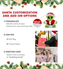 6" PLUSH - SPACE ALIEN WITH SANTA DRESS UP