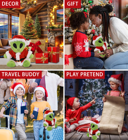 6" PLUSH - SPACE ALIEN WITH SANTA DRESS UP