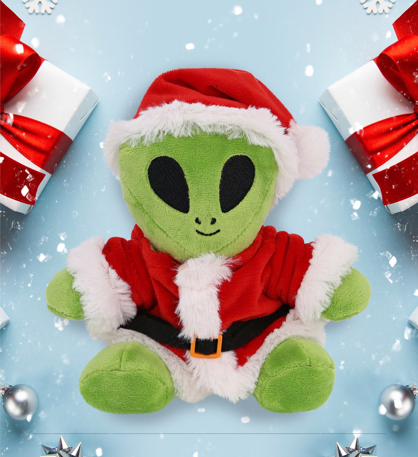 6" PLUSH - SPACE ALIEN WITH SANTA DRESS UP