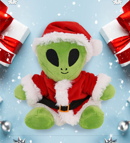 6" PLUSH - SPACE ALIEN WITH SANTA DRESS UP