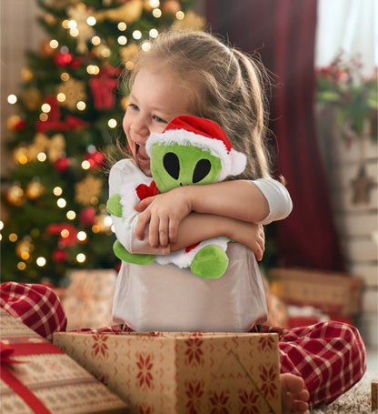 6" PLUSH - SPACE ALIEN WITH SANTA DRESS UP