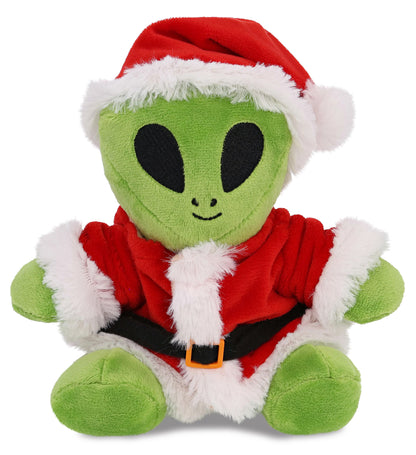 6" PLUSH - SPACE ALIEN WITH SANTA DRESS UP