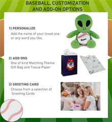 DolliBu Super Soft Space Alien Stuffed Toy with Baseball Plush Toy - 6 Inches