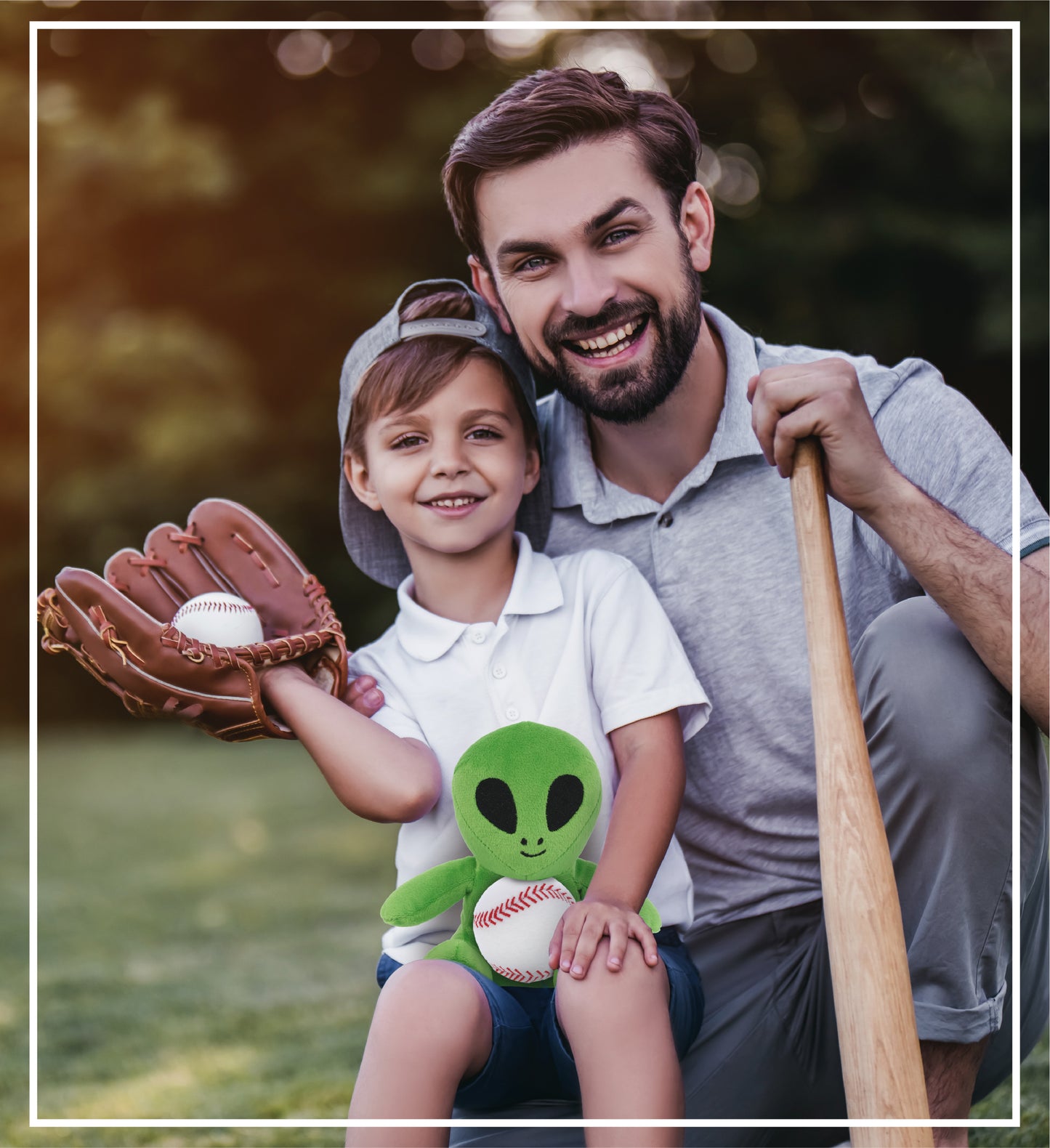 DolliBu Super Soft Space Alien Stuffed Toy with Baseball Plush Toy - 6 Inches