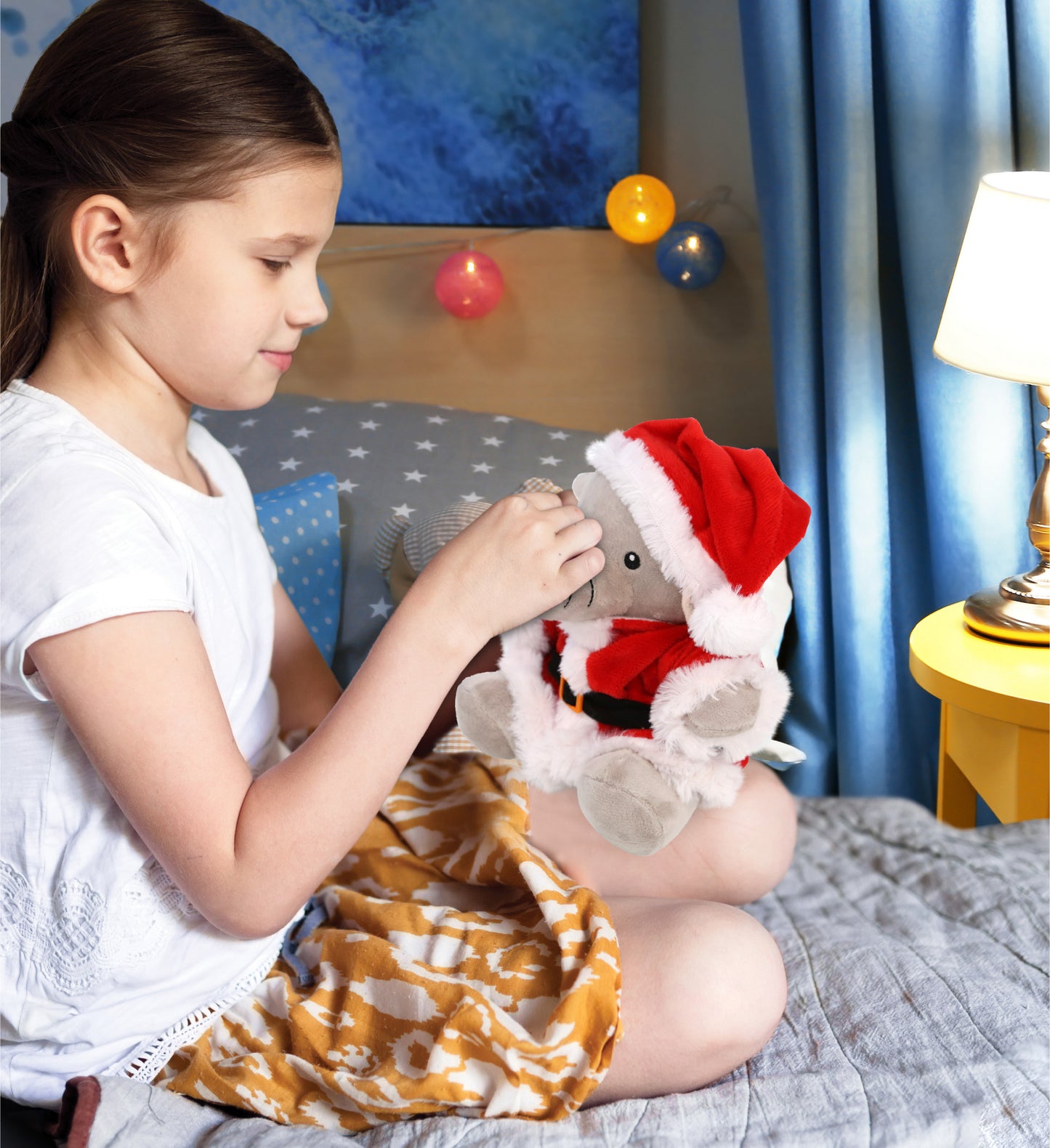 6" PLUSH - ELEPHANT WITH SANTA DRESS UP