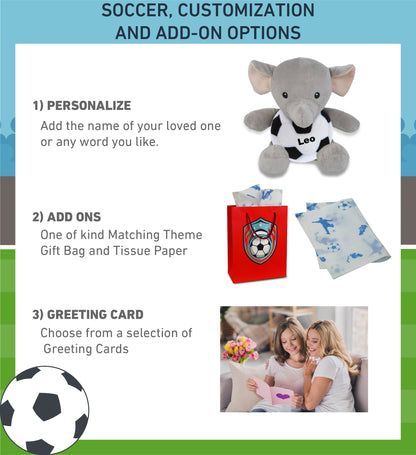 6" PLUSH - ELEPHANT WITH SOCCER PLUSH