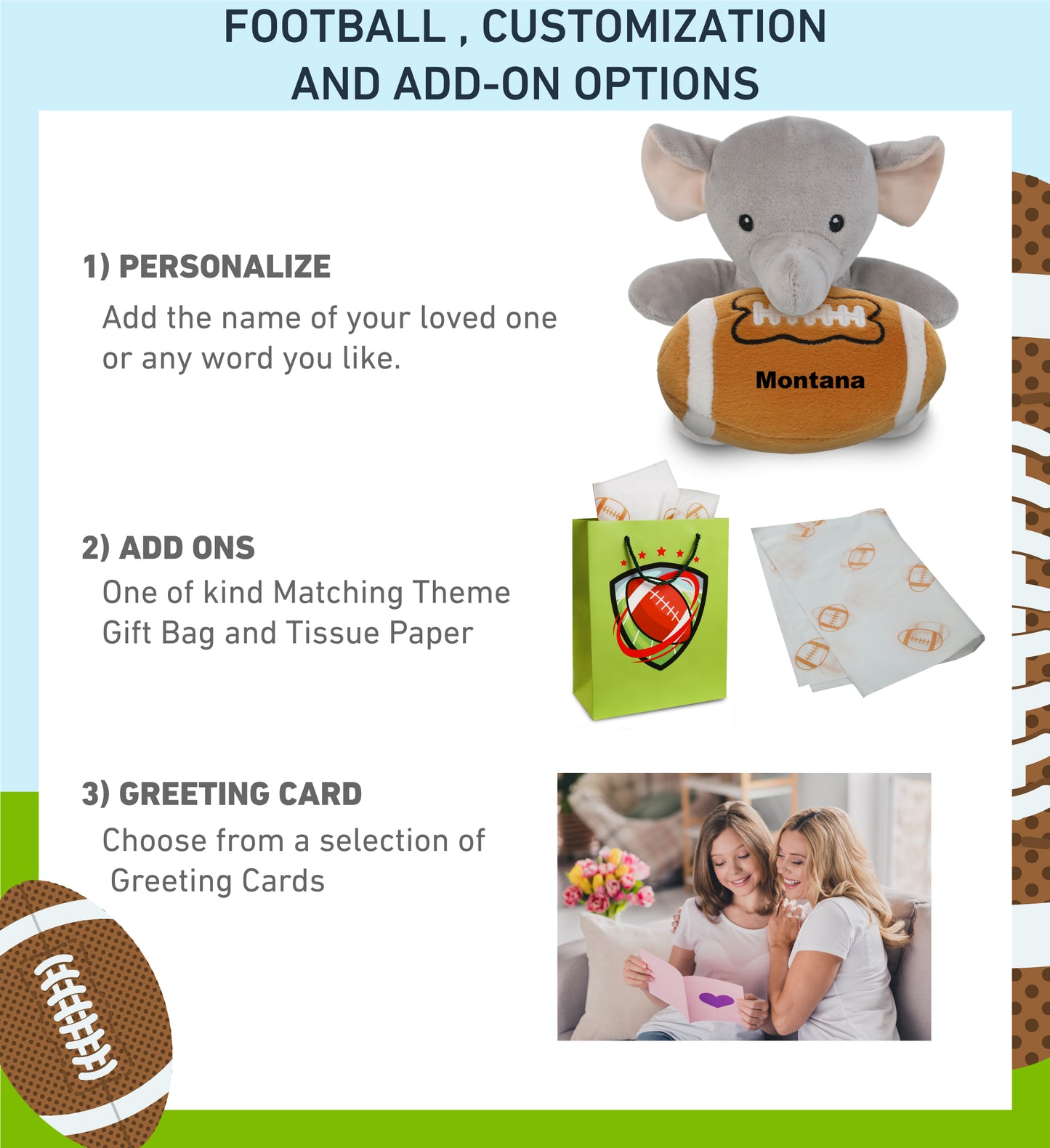 6" PLUSH - ELEPHANT WITH FOOTBALL PLUSH