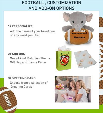 6" PLUSH - ELEPHANT WITH FOOTBALL PLUSH