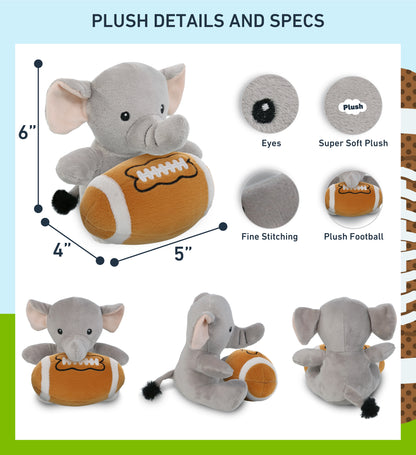 6" PLUSH - ELEPHANT WITH FOOTBALL PLUSH