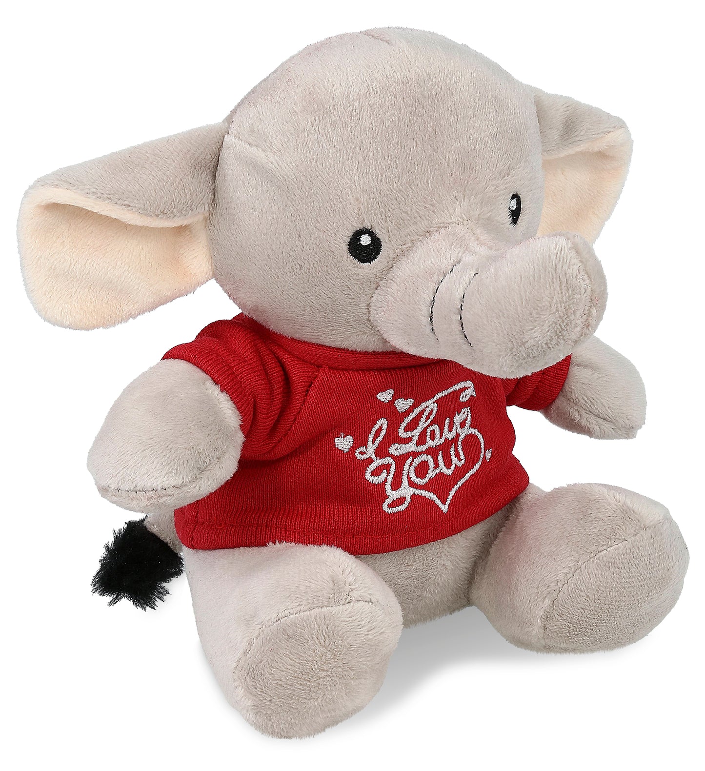 PLUSH I LOVE YOU RED SHIRT- 6" PLUSH - ELEPHANT