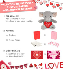 PLUSH I LOVE YOU RED HEART - 6" PLUSH - ELEPHANT
