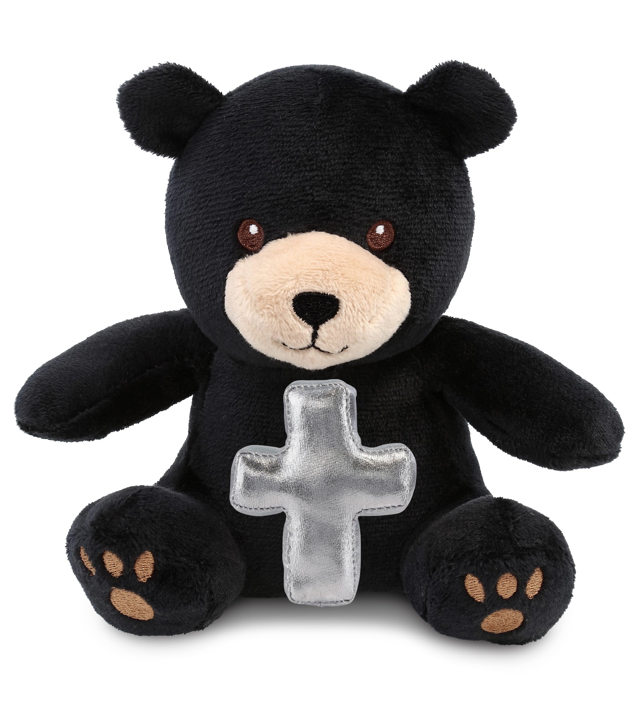 PLUSH CROSS - 6" PLUSH - BLACK BEAR