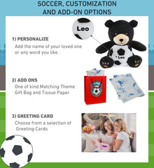 6" PLUSH - BLACK BEAR WITH SOCCER PLUSH