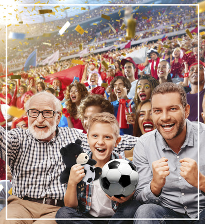 6" PLUSH - BLACK BEAR WITH SOCCER PLUSH