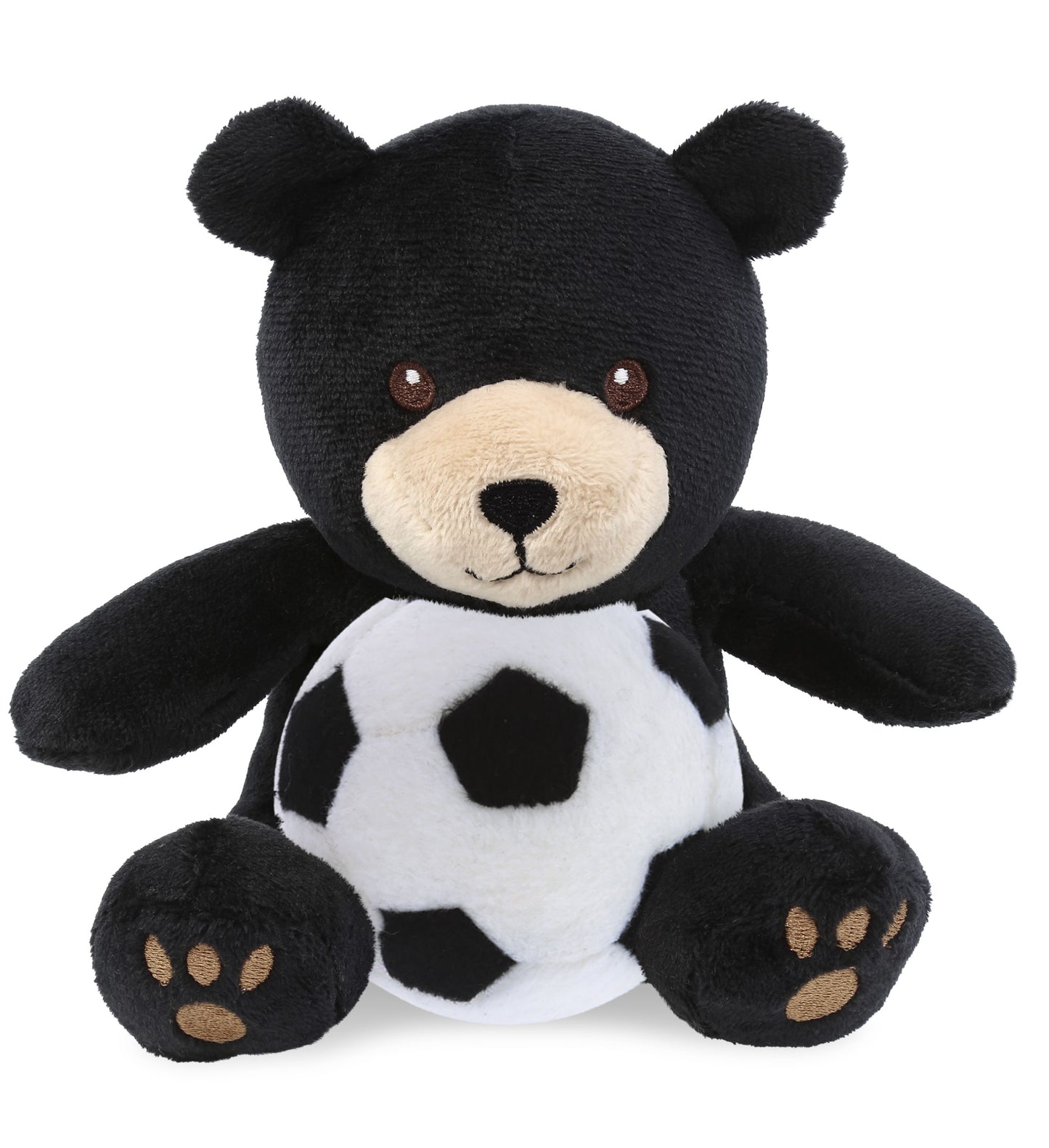 6" PLUSH - BLACK BEAR WITH SOCCER PLUSH