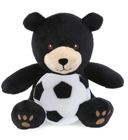 6" PLUSH - BLACK BEAR WITH SOCCER PLUSH