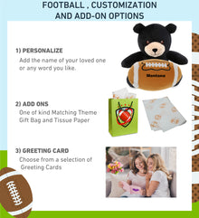 6" PLUSH - BLACK BEAR WITH FOOTBALL PLUSH