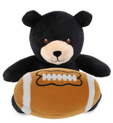 6" PLUSH - BLACK BEAR WITH FOOTBALL PLUSH
