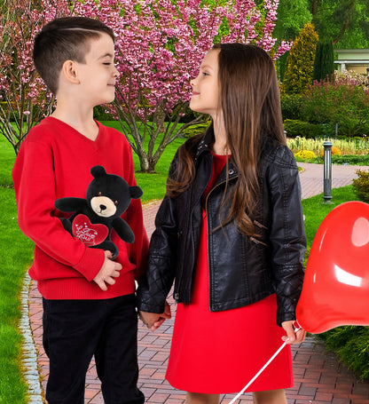 PLUSH I LOVE YOU RED HEART - 6" PLUSH - BLACK BEAR