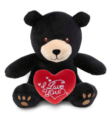 PLUSH I LOVE YOU RED HEART - 6" PLUSH - BLACK BEAR
