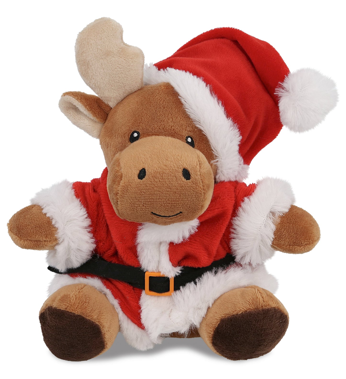 6" PLUSH - MOOSE WITH SANTA DRESS UP