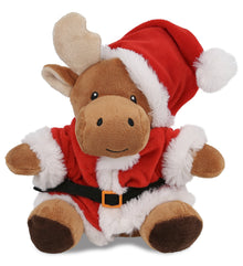 6" PLUSH - MOOSE WITH SANTA DRESS UP