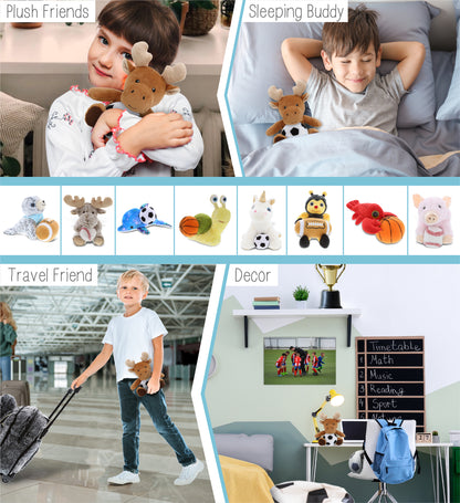 6" PLUSH - MOOSE WITH SOCCER PLUSH