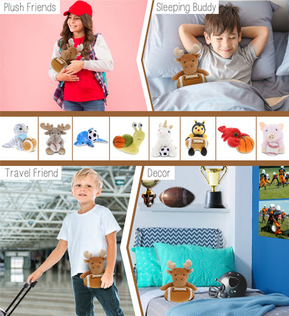 6" PLUSH - MOOSE WITH FOOTBALL PLUSH