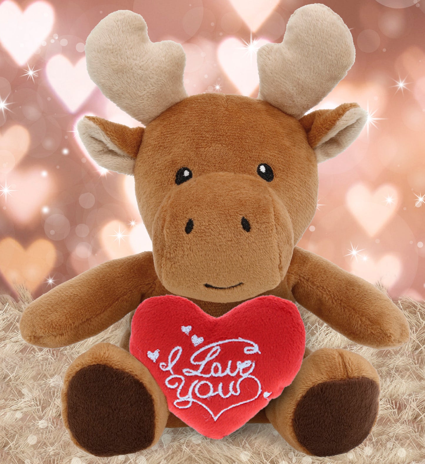 PLUSH I LOVE YOU RED HEART - 6" PLUSH - MOOSE