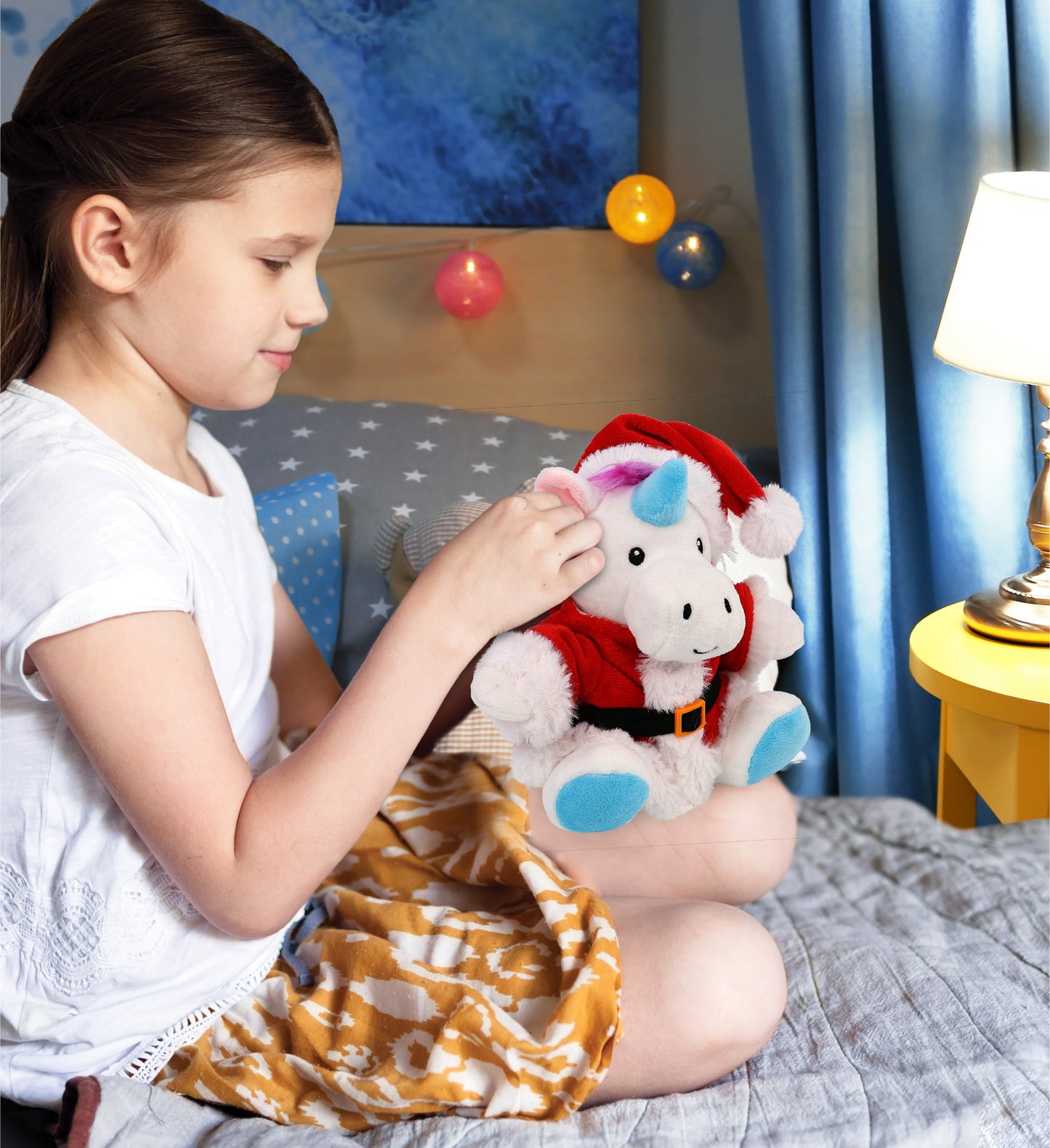 6" PLUSH - UNICORN WITH SANTA DRESS UP