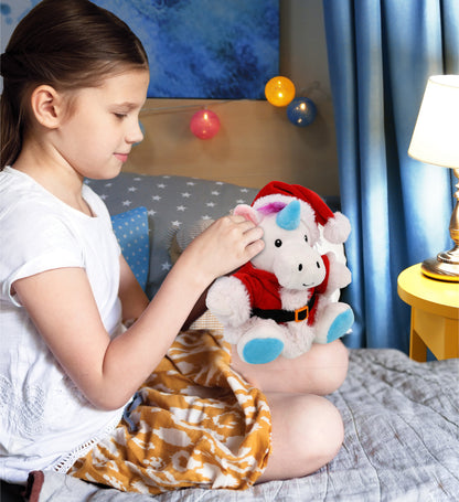 6" PLUSH - UNICORN WITH SANTA DRESS UP