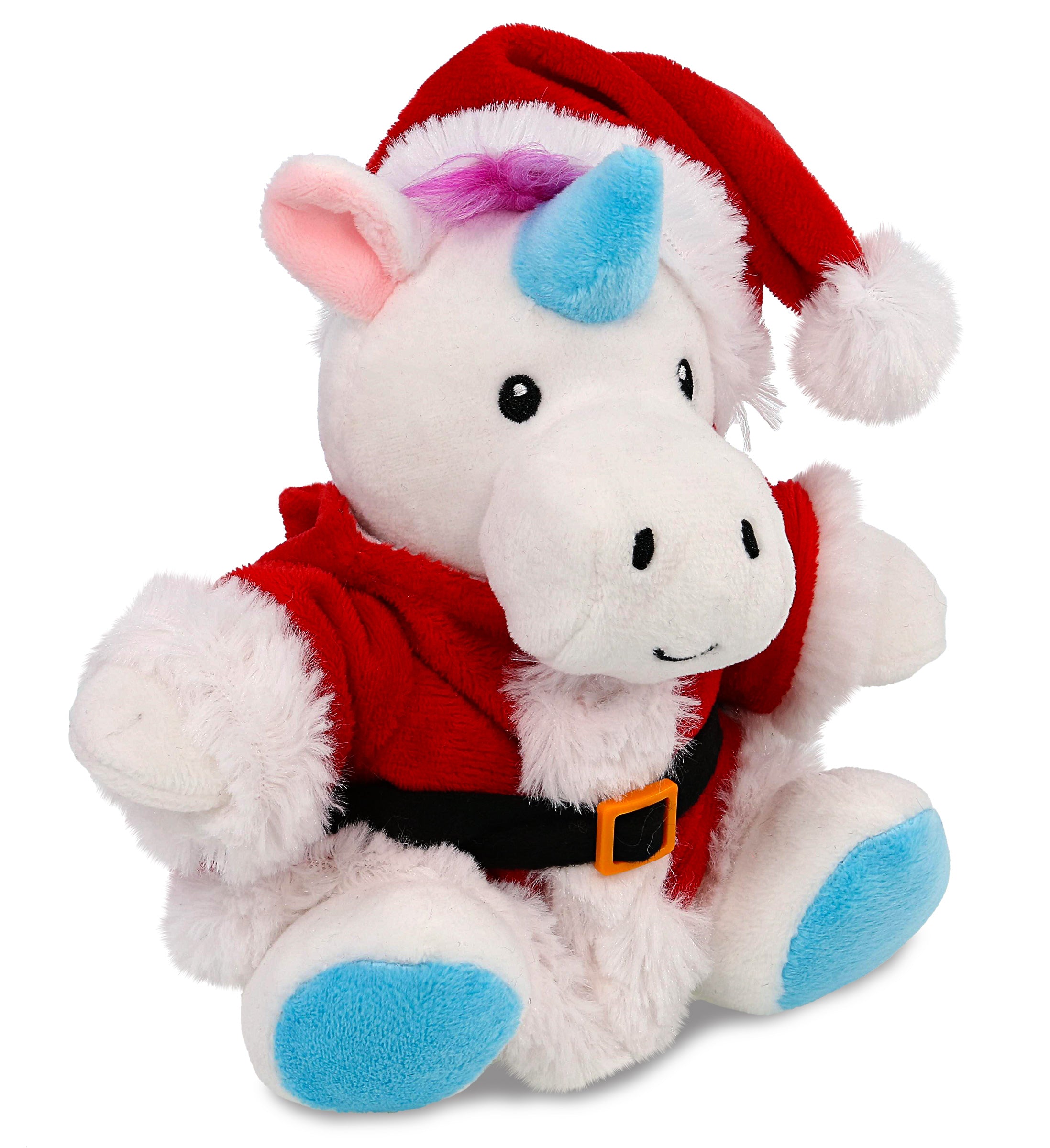 6" PLUSH - UNICORN WITH SANTA DRESS UP