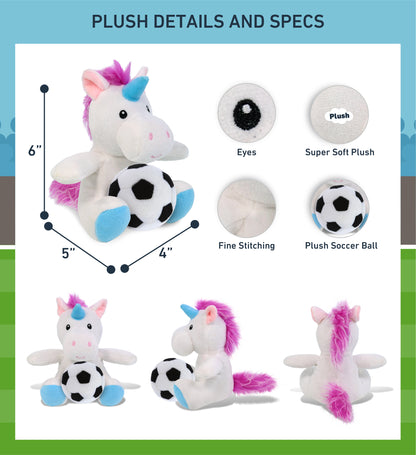 6" PLUSH - UNICORN WITH SOCCER PLUSH