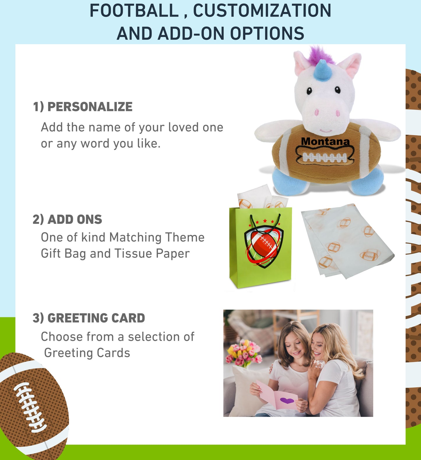 6" PLUSH - UNICORN WITH FOOTBALL PLUSH
