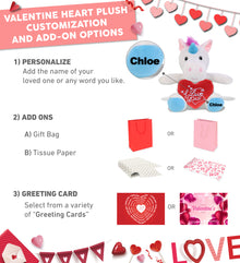 PLUSH I LOVE YOU RED HEART - 6" PLUSH - UNICORN