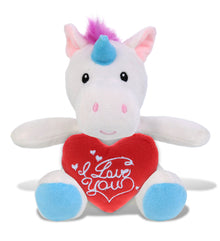 PLUSH I LOVE YOU RED HEART - 6" PLUSH - UNICORN