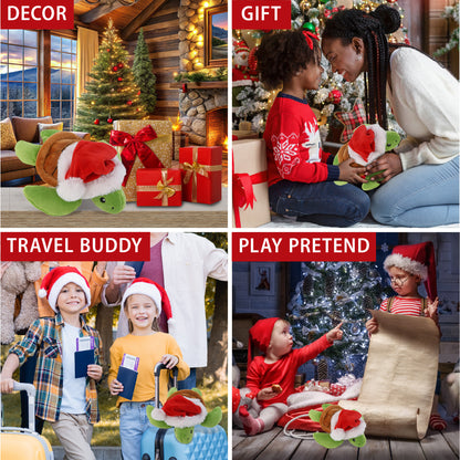 6" PLUSH - SEA TURTLE WITH SANTA DRESS UP