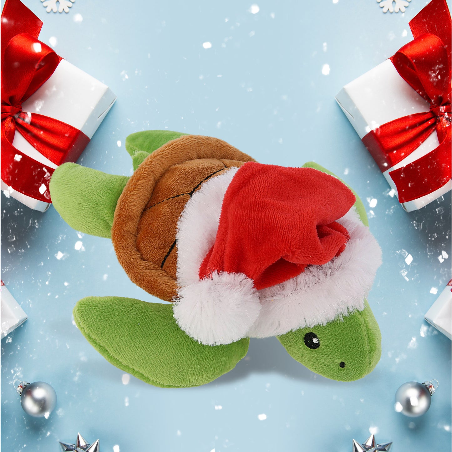 6" PLUSH - SEA TURTLE WITH SANTA DRESS UP